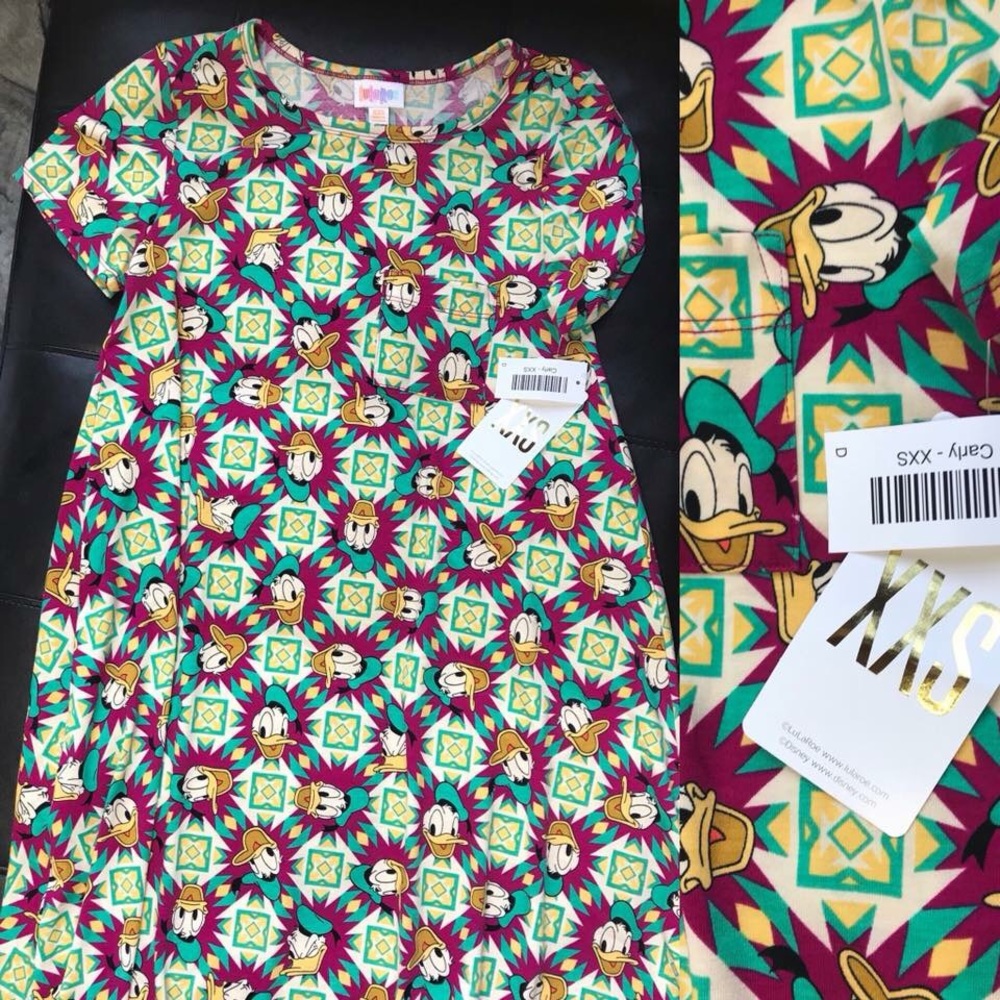 LulaRoe Disney Carly XXS Donald Duck